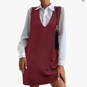 NWOT Burgundy Red Sweater Mini Dress